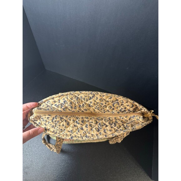 Naples Bag Co. Quilted Tote Bag Leopard Jungle Print Braided Handles 13x12x4 - Picture 10 of 10